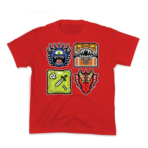Pixel DnD Monsters Kid's Tee